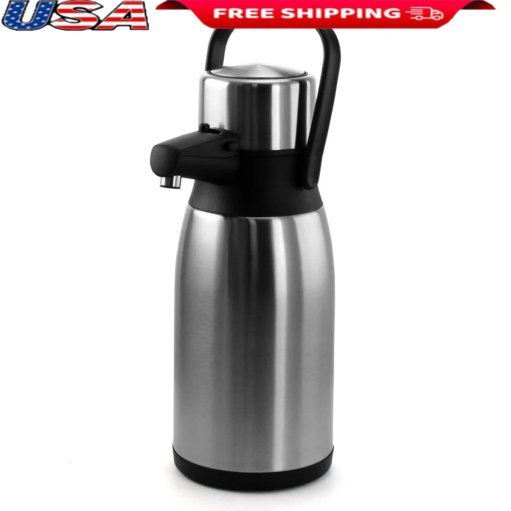Dispensador de bebidas calientes de acero inoxidable de 3L, olla de aire para café, té, doble pared, aislamiento, mango de palanca fácil de empuje, reuniones ideales para eventos