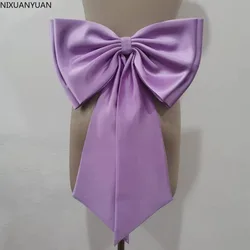 Separate Lavender Satin Bow Detachable Bridal Dress Satin Knot Accessories Wedding Accessories