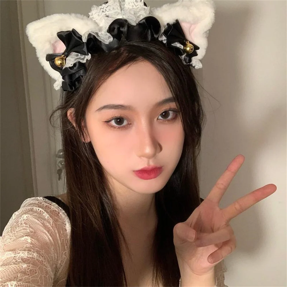 Lovely Cat Ear Hair Wear Girls Anime Cosplay Costume Plush Hairband Night Party Bar Decorate Headbands Gift Hair Accessories