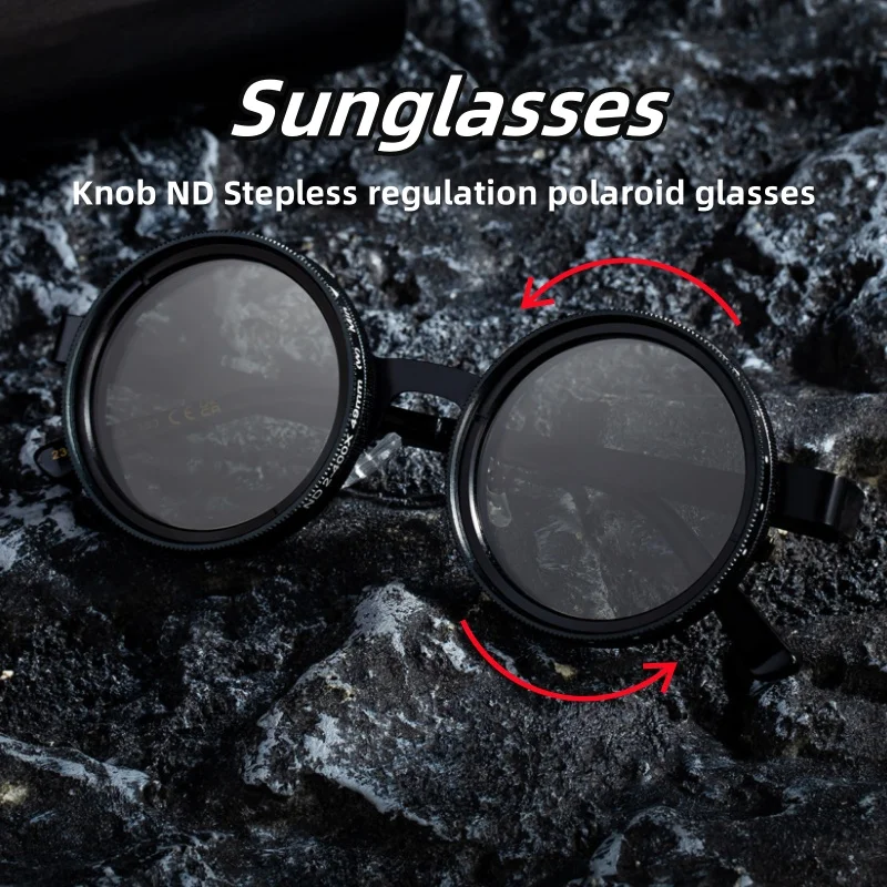 

Versatile ND Zoom Adjustable Dimming Polarized Sunglasses Street Photography High Quality UV400 Glasses Unisex Fishing Beach