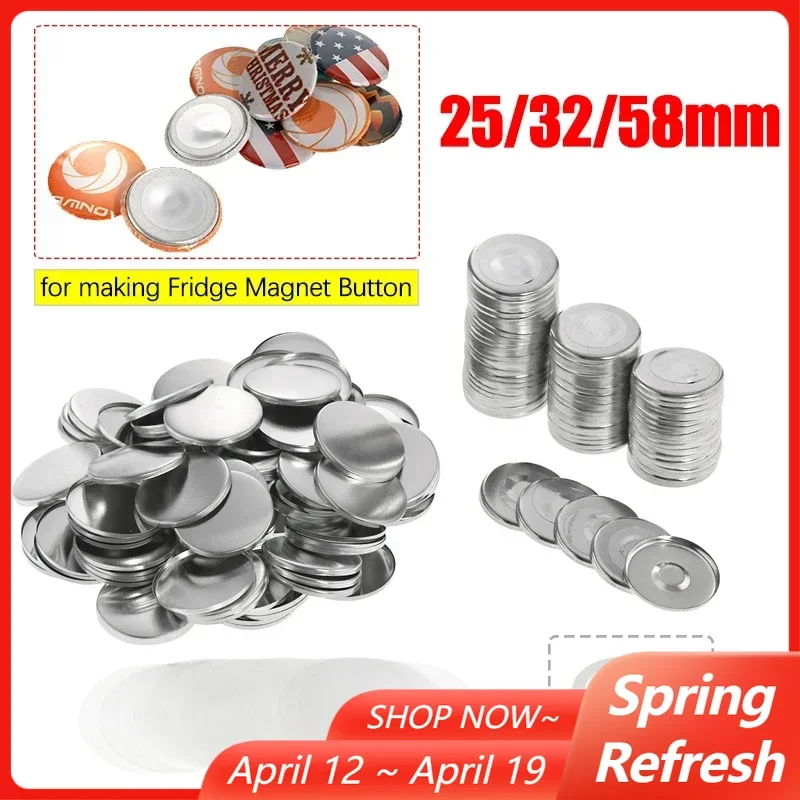 

25mm 32mm 37mm 44mm 58mm Magnet Fridge Badge Button Parts for DIY Making Refrigerator Magnets Button DIY Maker 50/100PCS