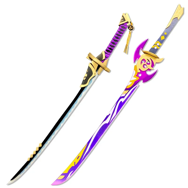 Genshin Impact Anime Cosplay Kamisato Ayaka Cos broń narzędzie Mistsplitter odnowiony długi nóż Tianmuying nóż drewniane akcesoria