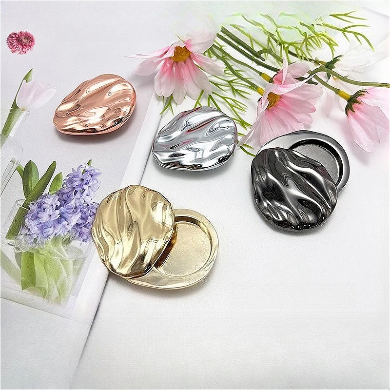 3.5g Shell Shape Solid Perfume Case with Textured Detail, Portable Mini Luxury Zinc Alloy Compact