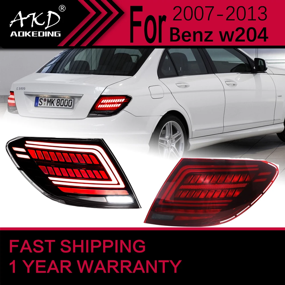 

Автомобильные фары для Benz W204 Светодиодный задний фонарь 2007-2014 C180 C200 C260 Задний стоп-сигнал Стоп-сигнал DRL Обратный ход Автомобильные аксессуары