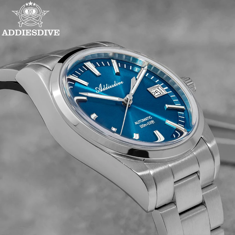 ADDIESDIVE New Luxury Men Mechanical Watches Waterproof Automatic Watch Stainless Steel AR Coated Dome Glass Men's Watch AD2077