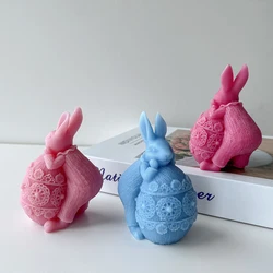 3D Creative Candle Silicone Mold DIY Easter Rabbit Egg Scented Plaster Bunny Mold Epoxy Resin Gypsum Form Mould