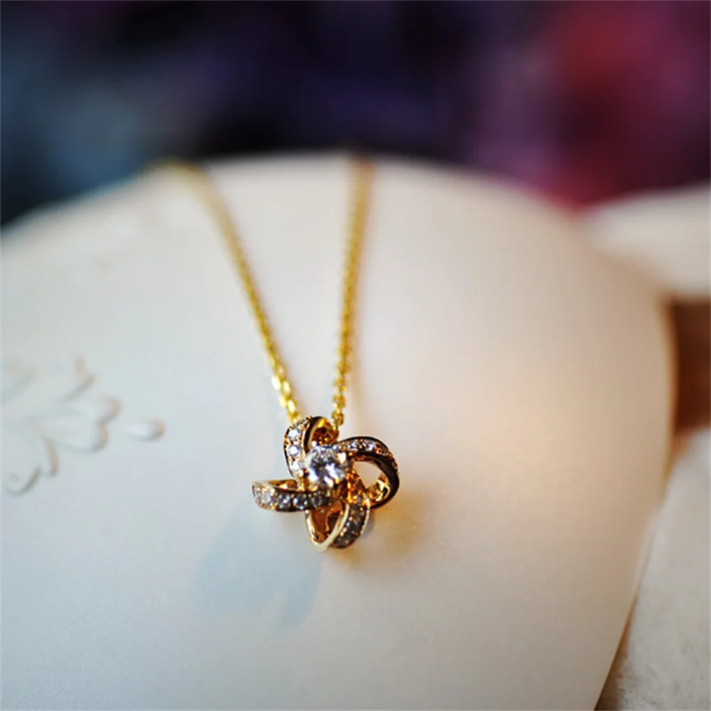 

Korean S925 Gold-Plated - CZ Windmill Necklace, Fashion INS Stylish, Luxury Elegant Versatile Women's Collar