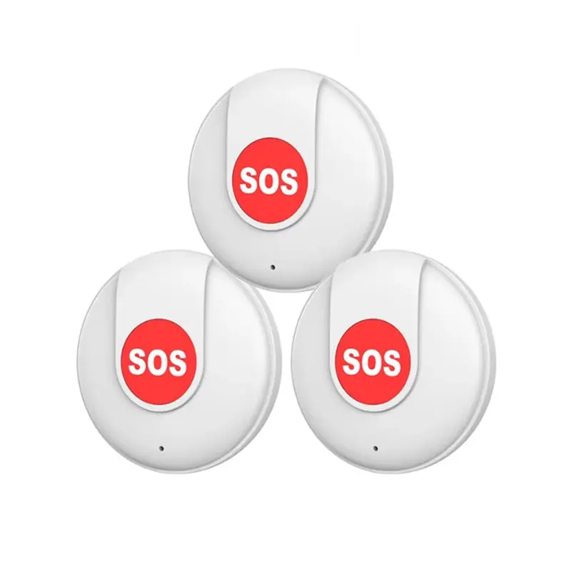 ABZZ-Emergency SOS Button Tuya Smart Wifi 3Pcs Wireless Security Alarm Panic Device For Elderly Kids Safety Smart Life Remote Co
