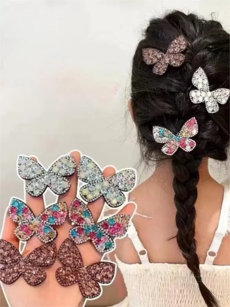 Süße Strass Fee Schmetterling Haarnadel Elegante Bb Clip Pony Haarnadel Haarschmuck für Frauen – Detail 1