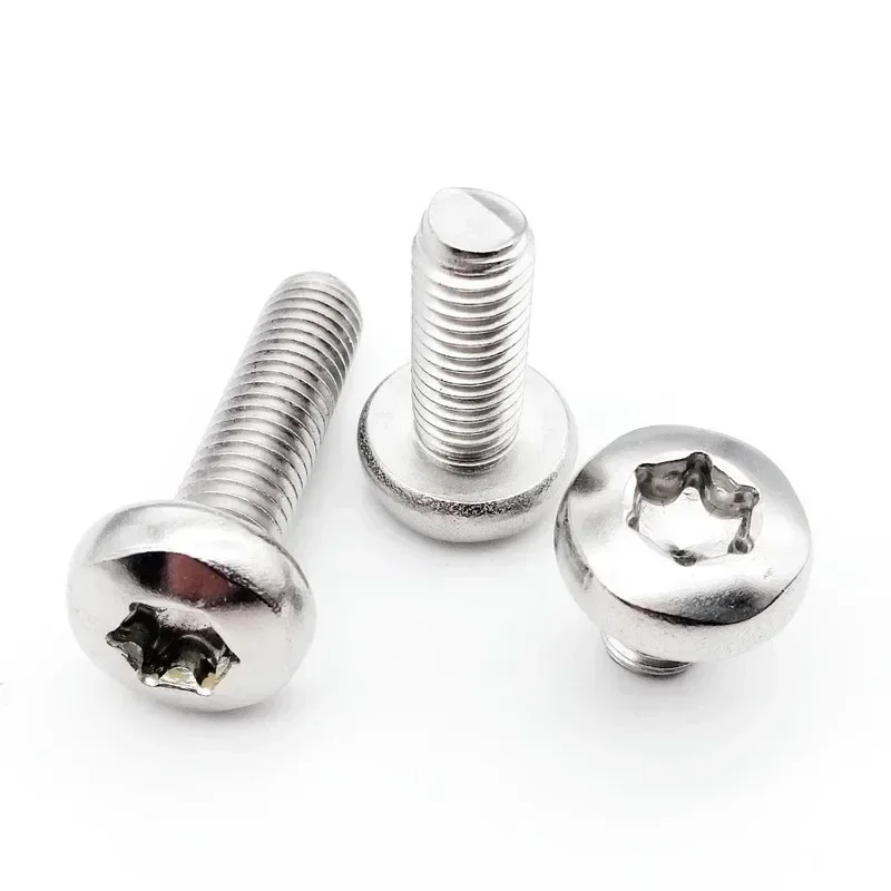 200pcs M2 M2.5 M3 Torx Screw Six-Lobe 304 Stainless Steel GB2672 Pan Head Screw Round  Security Screw Bolt L=4-16mm 12mm 10mm 8