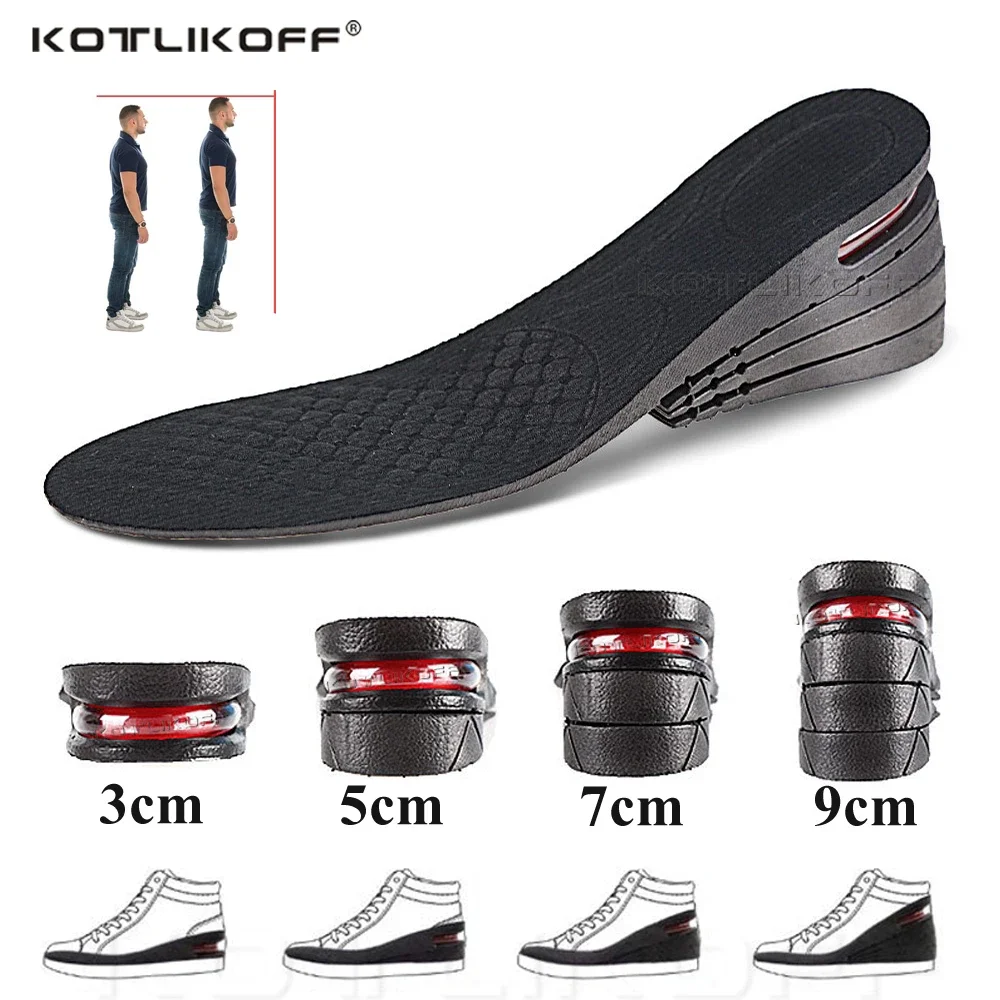 

3-9cm Invisible Inner Height Insoles Adjustable Lifting Increase Cushion Heel Insert Taller Support Absorbant Hidden Foot Pad