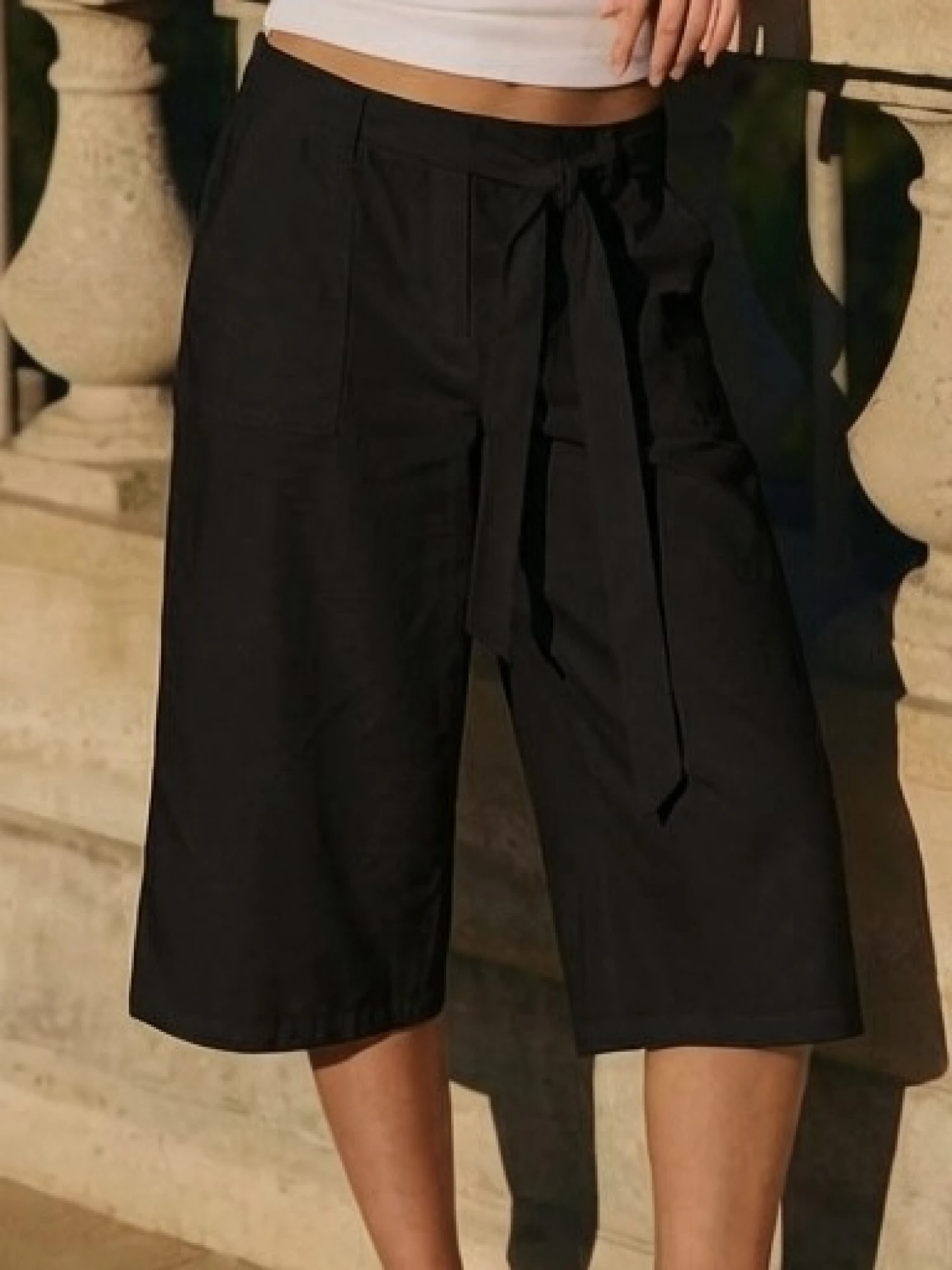 Leg Mid Waist Wide Leg S Summer Women Summer Capri Pants Leg Women-S Solid Color Wide Lightweight Women S Summer