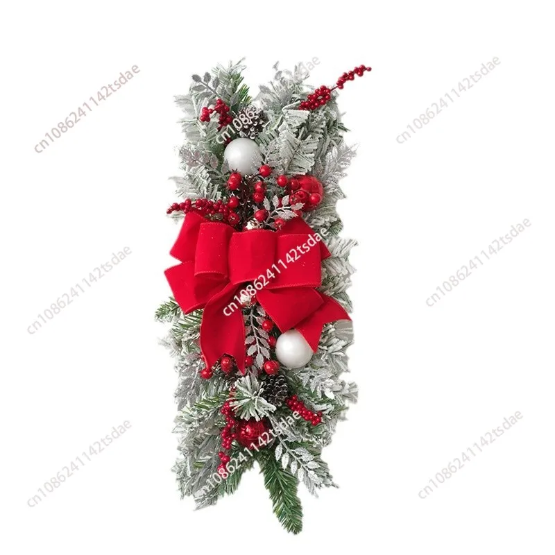 Nordic New Christmas Bow Door Hanging Decoration, Staircase Home Scene Layout