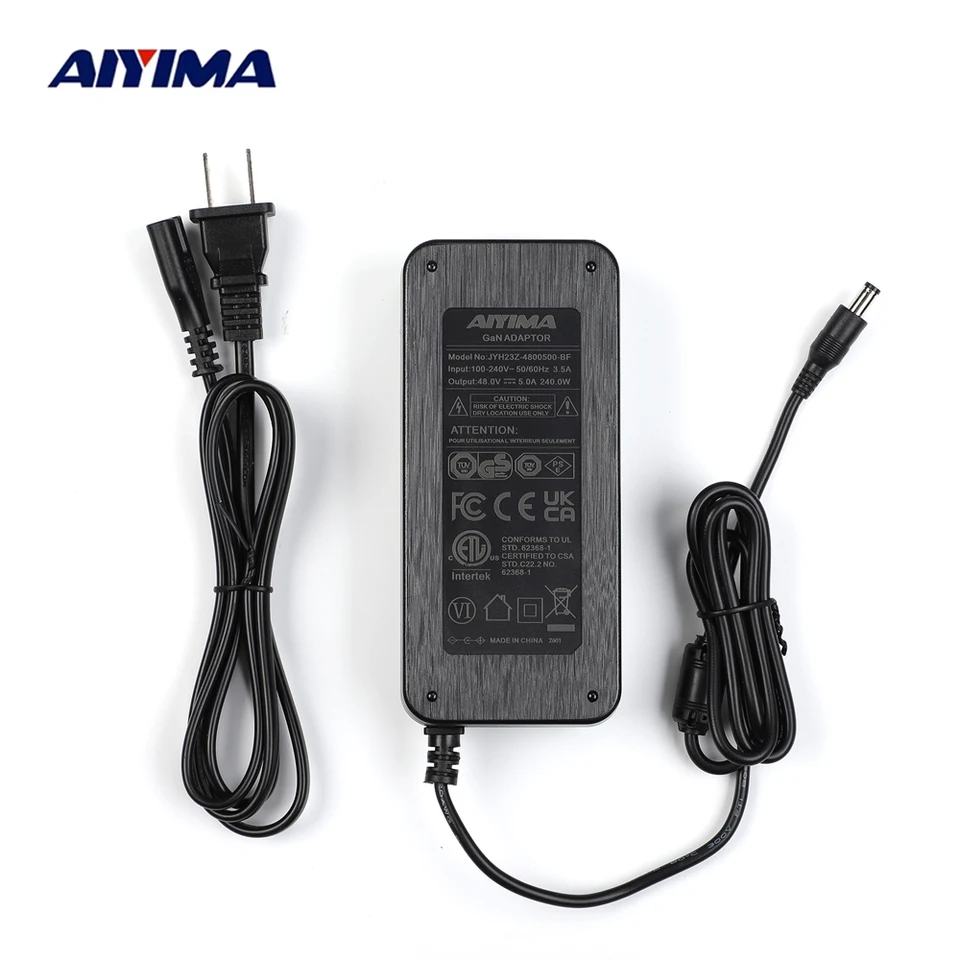 AIYIMA Amplifier GaN Power Adapter 48V 5A Switch Power Supply Plug
