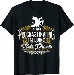 Nie zwlekające questy boczne śmieszne RPG Gamer smoki T-Shirt topy T Shirt najnowsze cosie bawełniane męskie koszulki projekt