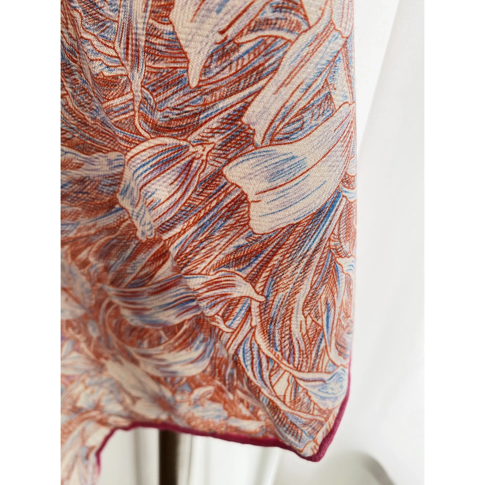 Silk Wool Scarf Double Faced Print Hair Bag Scarfs for Female Herms Rolled Shawls Winter Square Scarfs Christmas Lover Gift