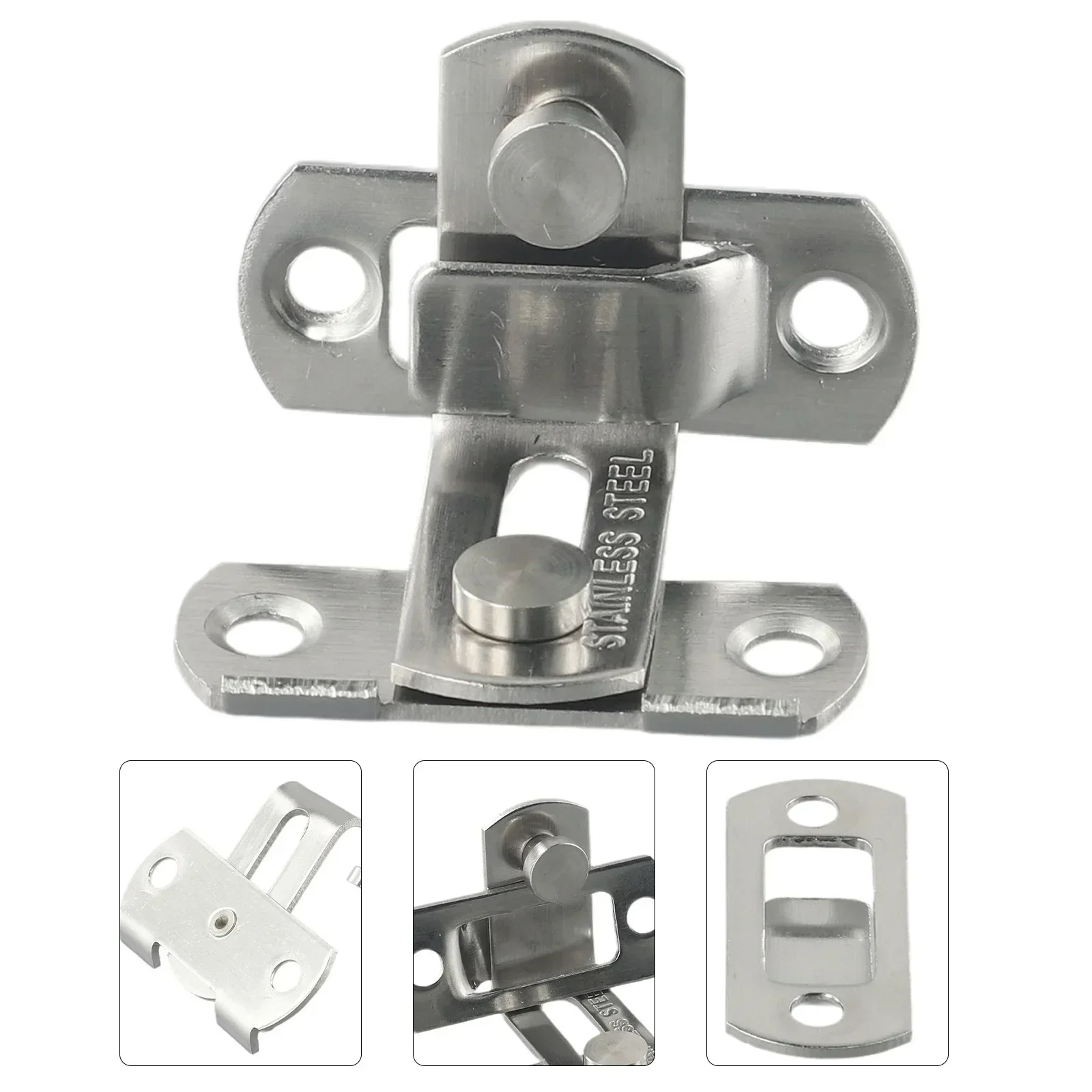 3Inch Door Lock Guard Latch Bolt 90 Degree Stainless Steel Toggle Latch Sliding Barn Door Lock Black Iron Right Angle Barn Lock