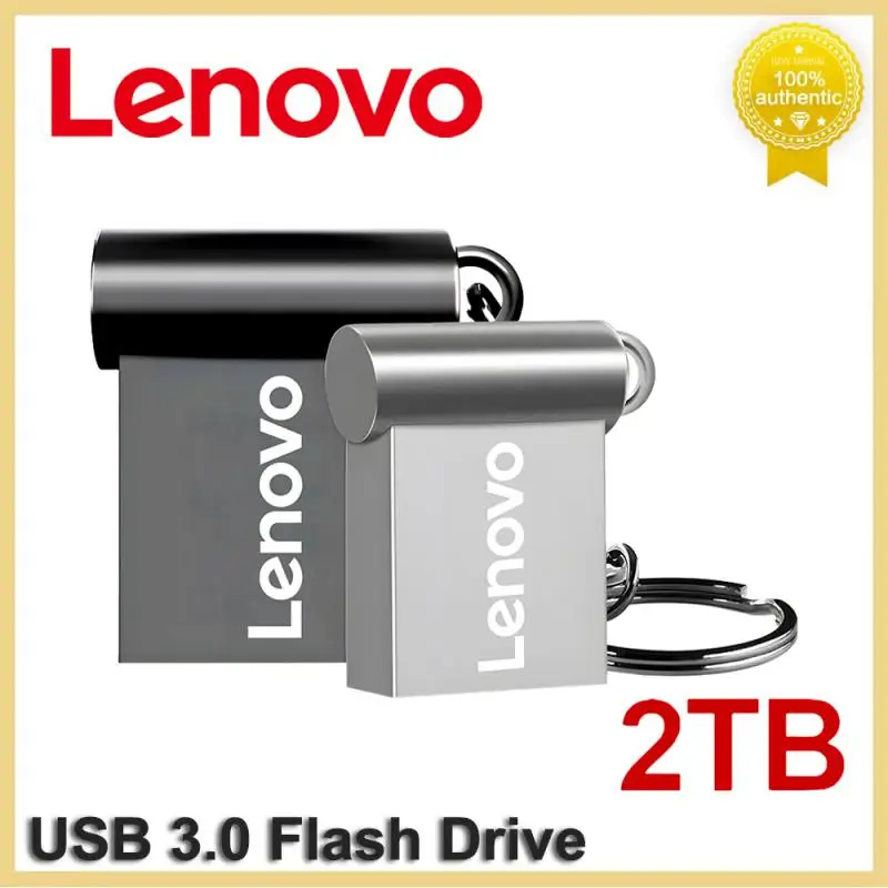 Lenovo USB Flash Drives 2TB 1TB 512GB Metal Real Capacity Memory Stick USB 3.0 High Speed Flash Memory Black Gift Storage U Disk