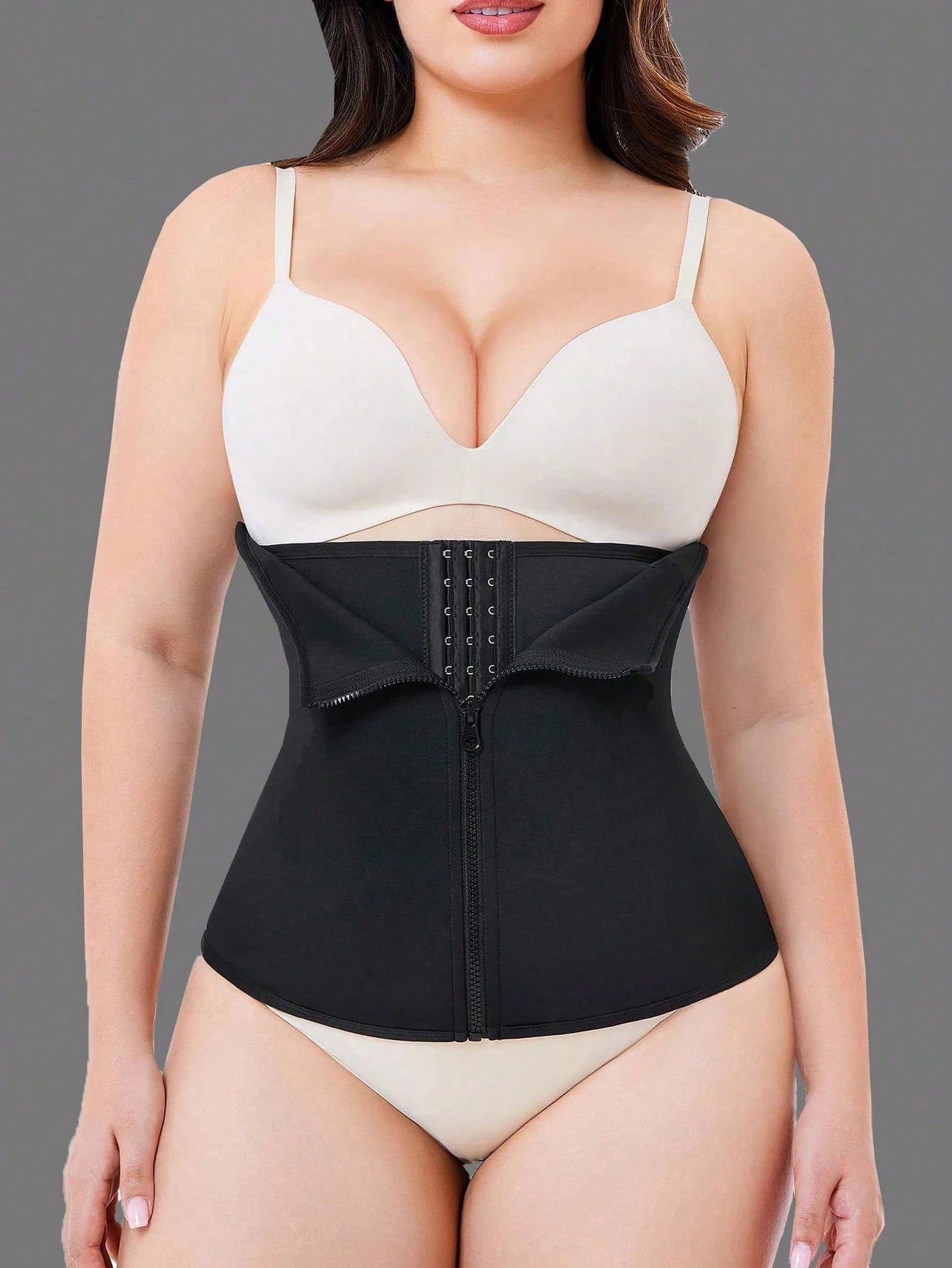 Vita trainer unisex per lo yoga: cintura di controllo addominale traspirante e che migliora il sudore con fibbia e chiusura con cerniera