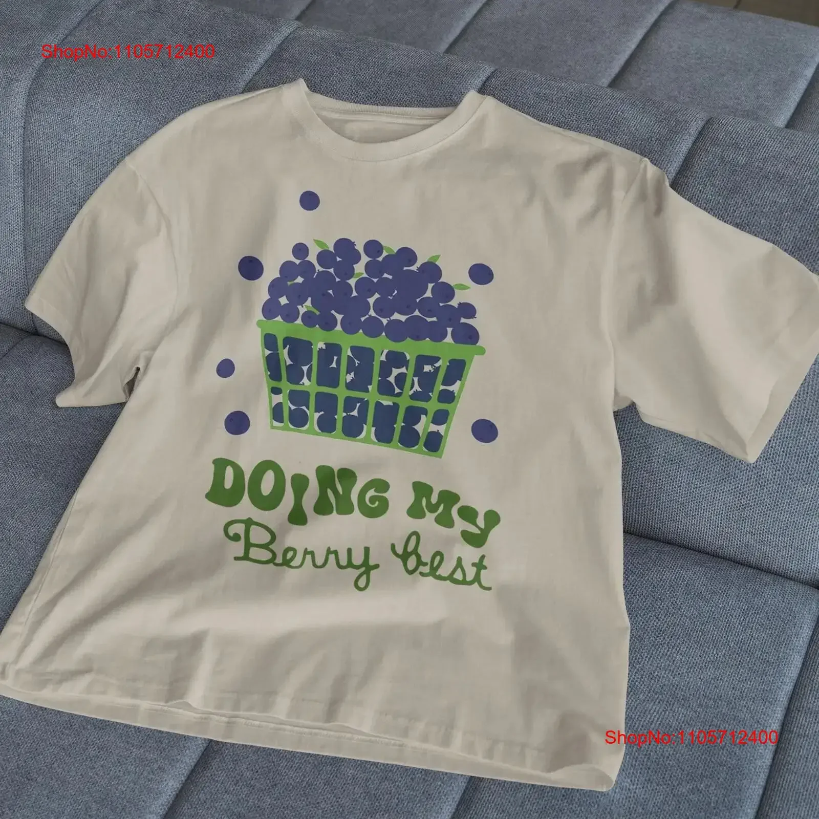 Doing My Berry Best T Shirt Retro Blueberry 90s Aesthetic FruiT Vintage Style Top Cute Lover vintage Washed Breathable fashion