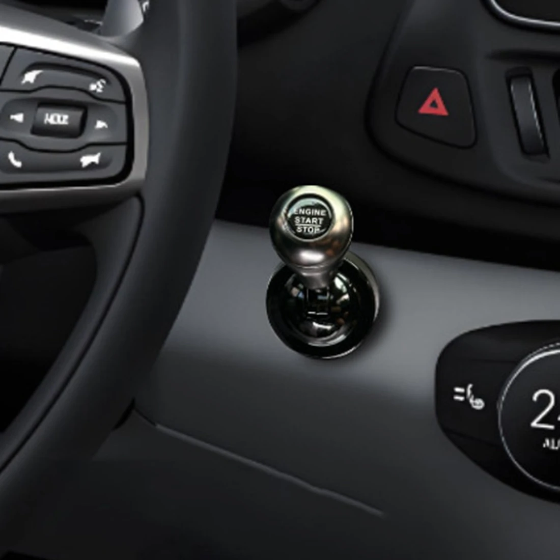 Metal Car One-Touch Start Button with Push-to-Start Rocker Decor Car Engine Push Start Button Stop Lever
