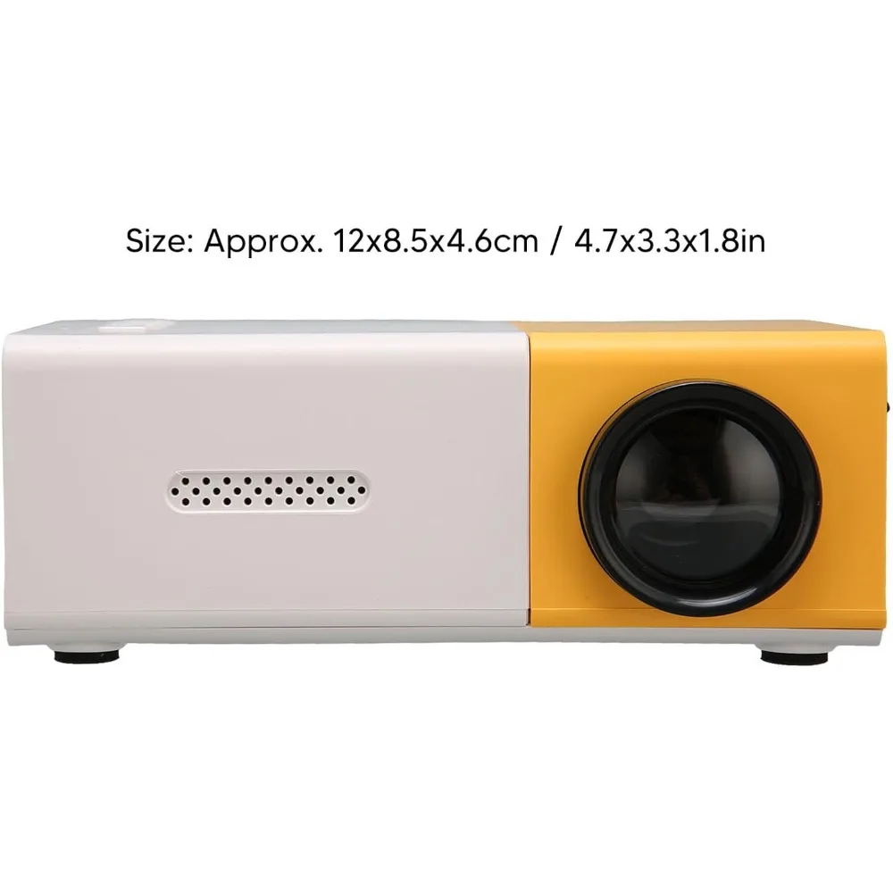 Portable HD 1080P Mini Projector for Movies and Gaming, Compact and Lightweight, USB and Connectivity, Ideal for Travel