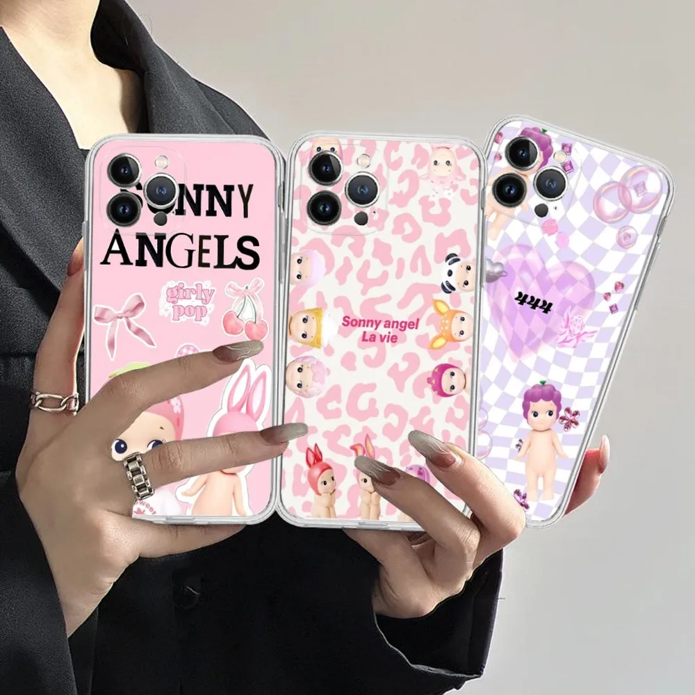 S-Sonny Angel Summer Fruits Phone Case Silicone Soft for iphone 16 15 14 13 12 11 Pro Mini XS MAX Plus X Cover