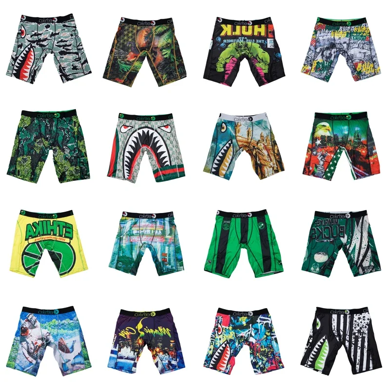 Summer Men Underwear Boxers Hot Breathable Sexy Panties Lingerie Underpants Man Fashion Print Boxer Briefs Trunks Plus Size XXXL