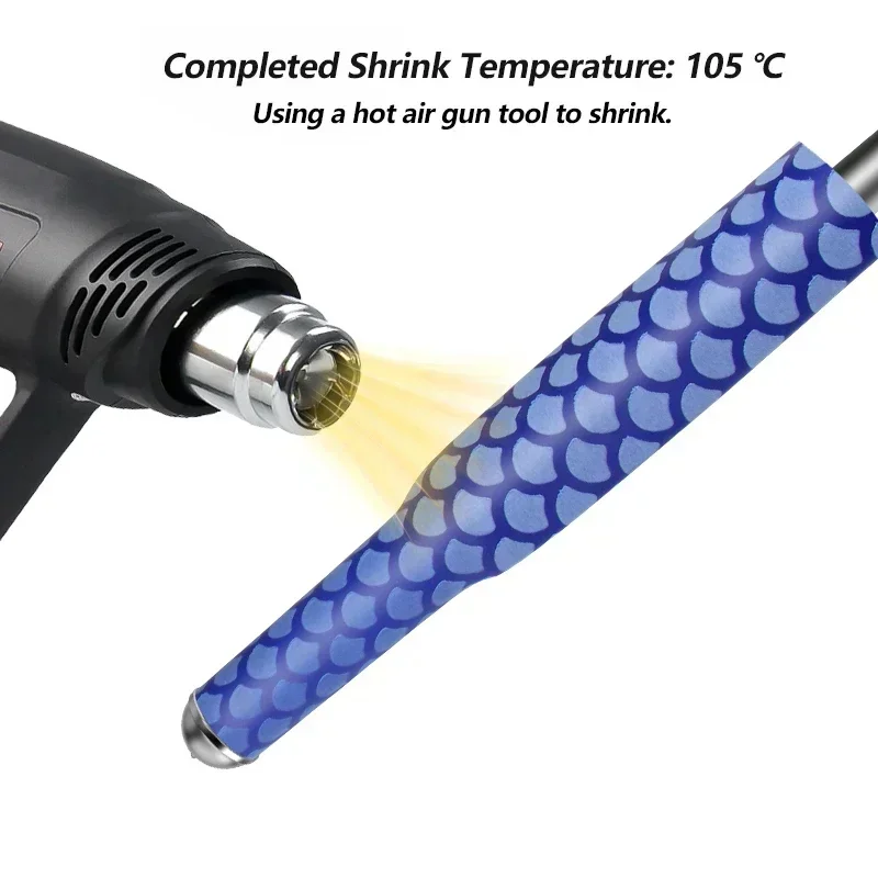 Tubo termorretráctil antideslizante para caña de pescar, aislamiento eléctrico DIY, funda antideslizante, 15/18/20/22/25/28/30/35/40/45mm