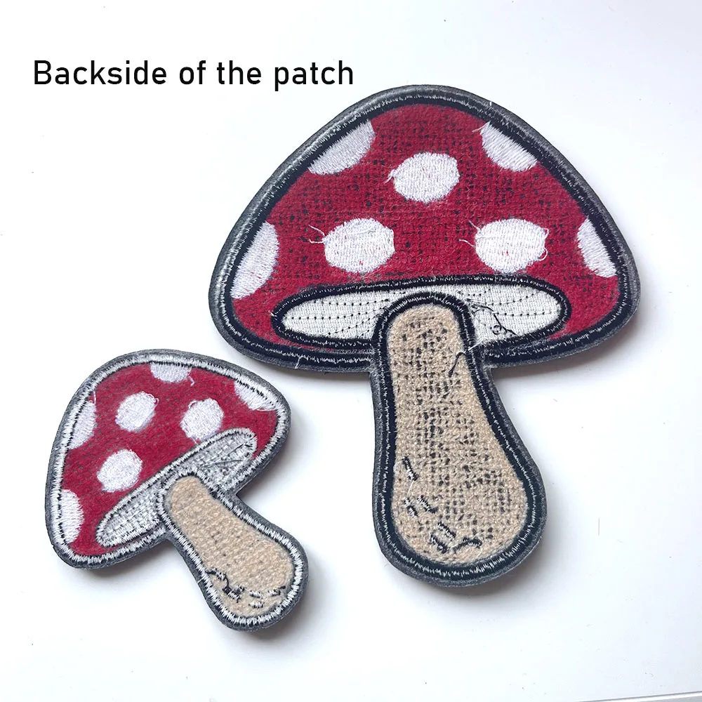 Big and Small Mushroom Parches for Parent-child Clothes DIY Cute Stickers Iron On Towel Embroidery Patches