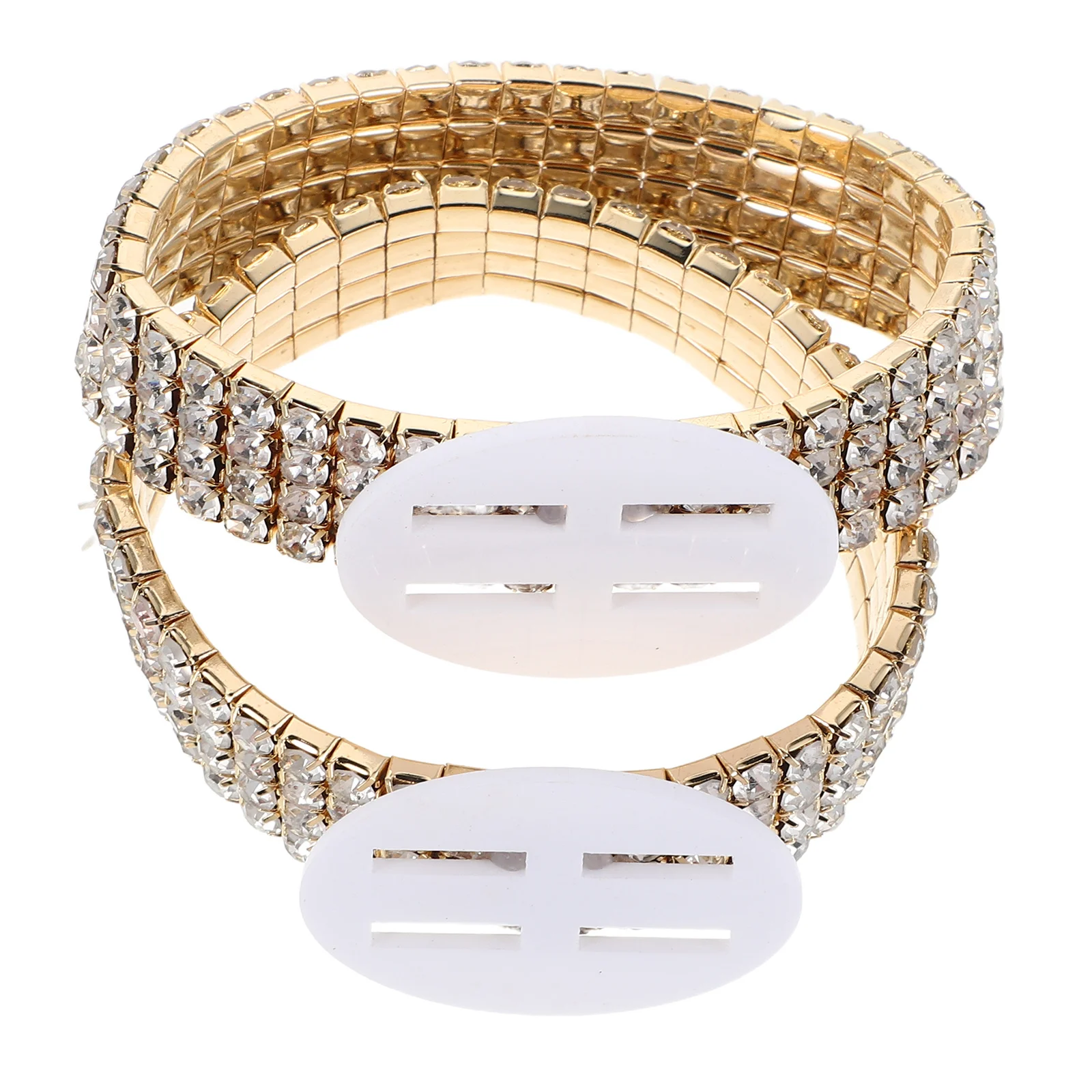 

2Pcs Crystal Corsage Wristlet Band DIY Rhinestone Elastic Wrist Corsage Bracelet Stretchy Wedding Prom Bridal Shower Party