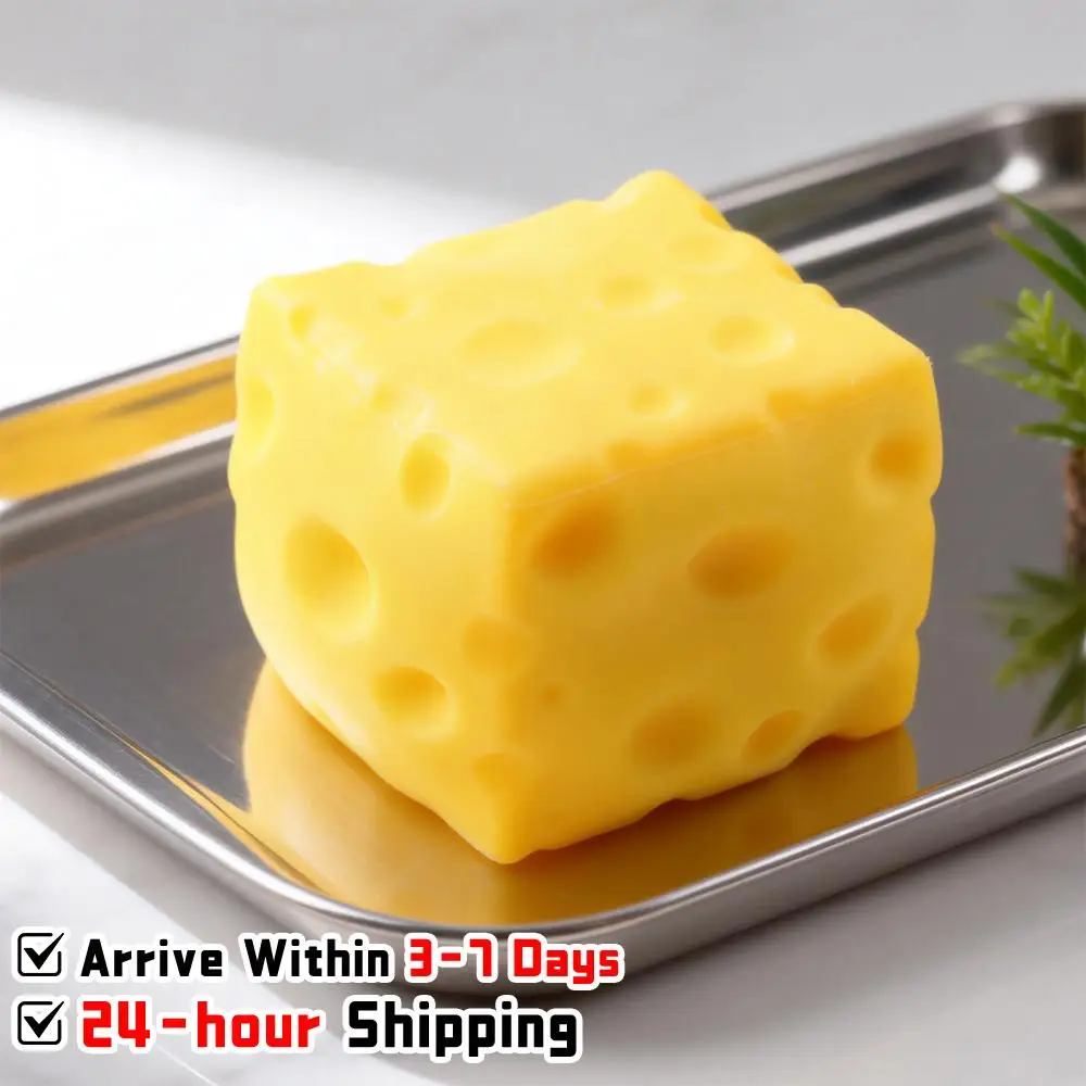 

Cheese Squeeze Toy Yellow Fake Cheese Fidget Toy Novelty Squeeze Ball Easter Basket Stuffers for Adults Party Favors
