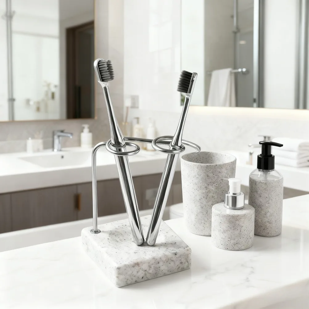 

Minimalist Stainless Steel Toothbrush Holder Bathroom Resin Toothbrush Holder Creative Home Accessories Bathroom Accessories