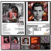Pop Rap L_LUCKI Album HD Linen Canvas Poster Wall Art Prints for Living Room Bedroom Office Home Decoration Gift