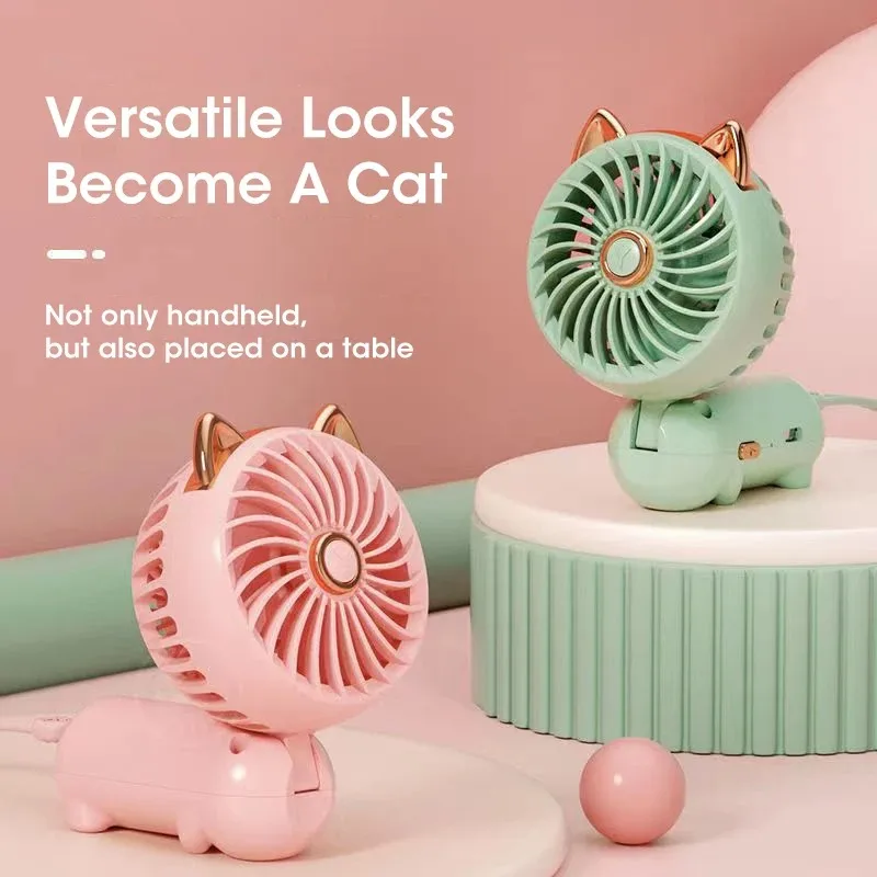 

Портативный мини-вентилятор с USB-зарядкой, 3 скорости, складной, для улицы, путешествий, стола, общежития, подарок для лучших друзей, летний охлаждающий гаджет