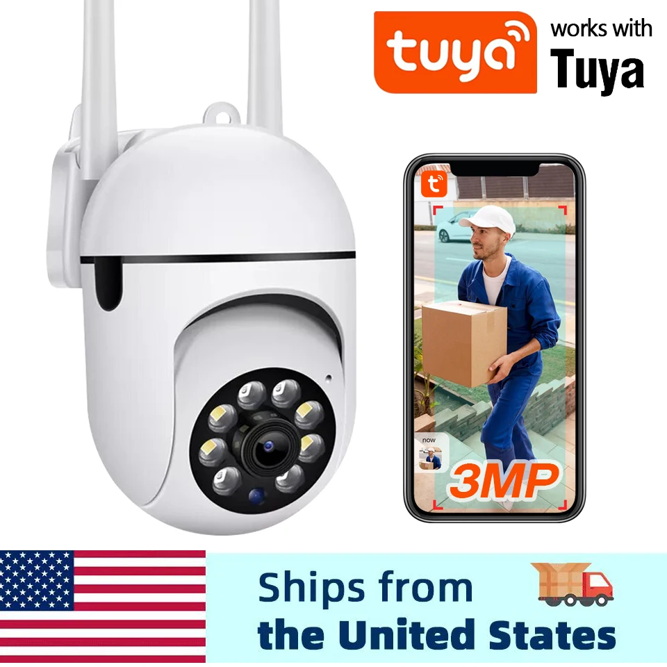 Tuya Smart Wireles Camera 3MP HD Smart Home Surveillance Camera - 355° View, 2.4ghz Wifi Camera for Home Security, Motion Detect