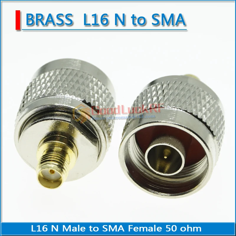 L16 N Male Jack to SMA Female Plug GOLD Plated Brass Straight RF Connector Socket Brooches Coaxial Adapters 50ohm