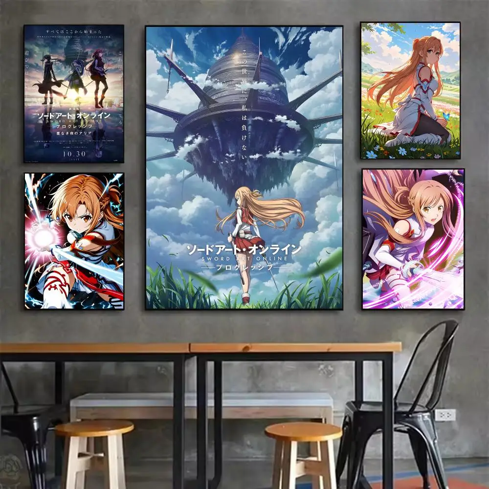 Y-Yuuki A-Asuna S-Sword Art Online HD Poster Wall Art Print for Bedroom Living Room Office Bar Modern Aesthetic Home Decor
