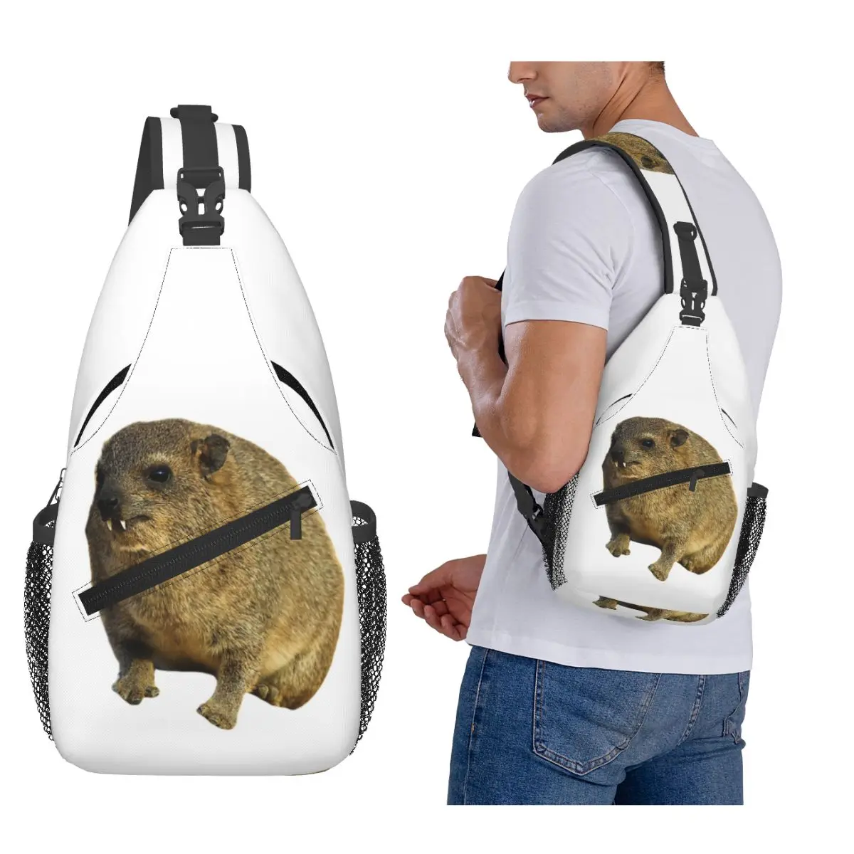 

Симпатичная нагрудная сумка Rock Hyrax, мужской рюкзак через плечо, нагрудная сумка, дорожный походный рюкзак, сумка на плечо