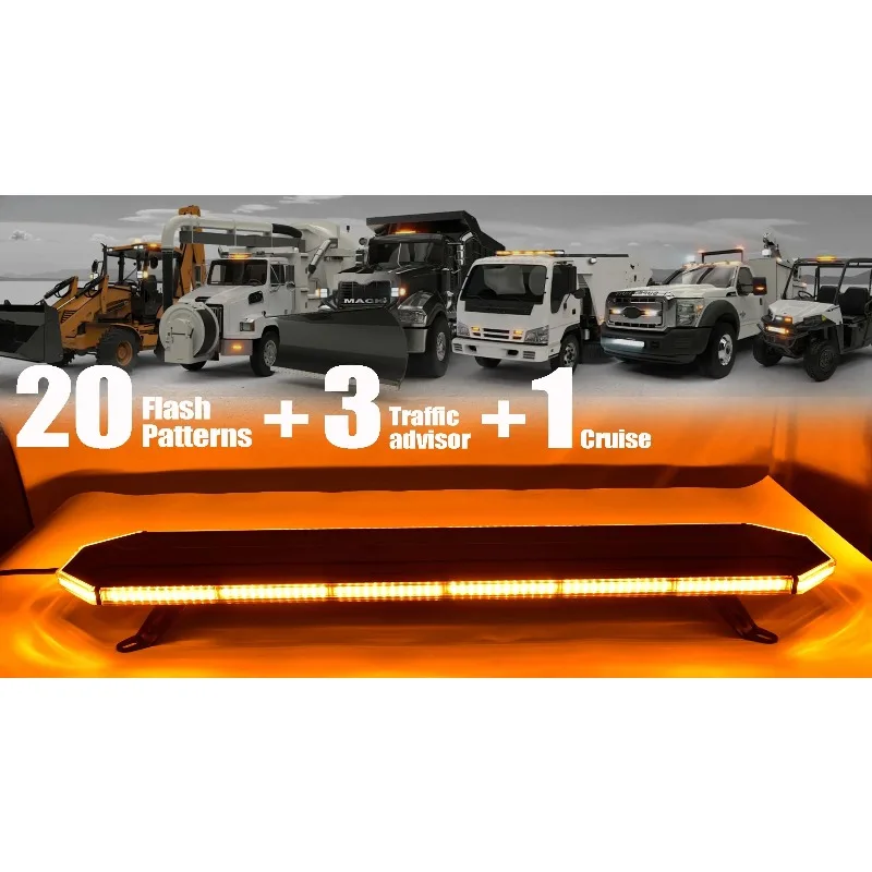 Led Strobe Flash Warning Light Bar Car Trucks Beacons Safety Emergency Light Bar Amber Yellow Red Blue