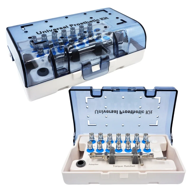 

1 Set Dental Implant Restoration Tool Kit, Universal Torque Wrench 10-70NCM with 14Pcs Screwdrivers