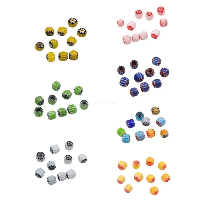 

Handmade Beads Striped Bucket Beads Suitable for Jewelry and Crafting Accessory Dropship