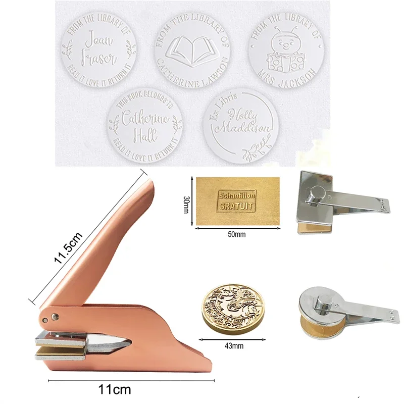 Book Embossed Stamp Logo Custom Wedding Invitation Customized Embosser Seal Personalized Signature Embossing Customization