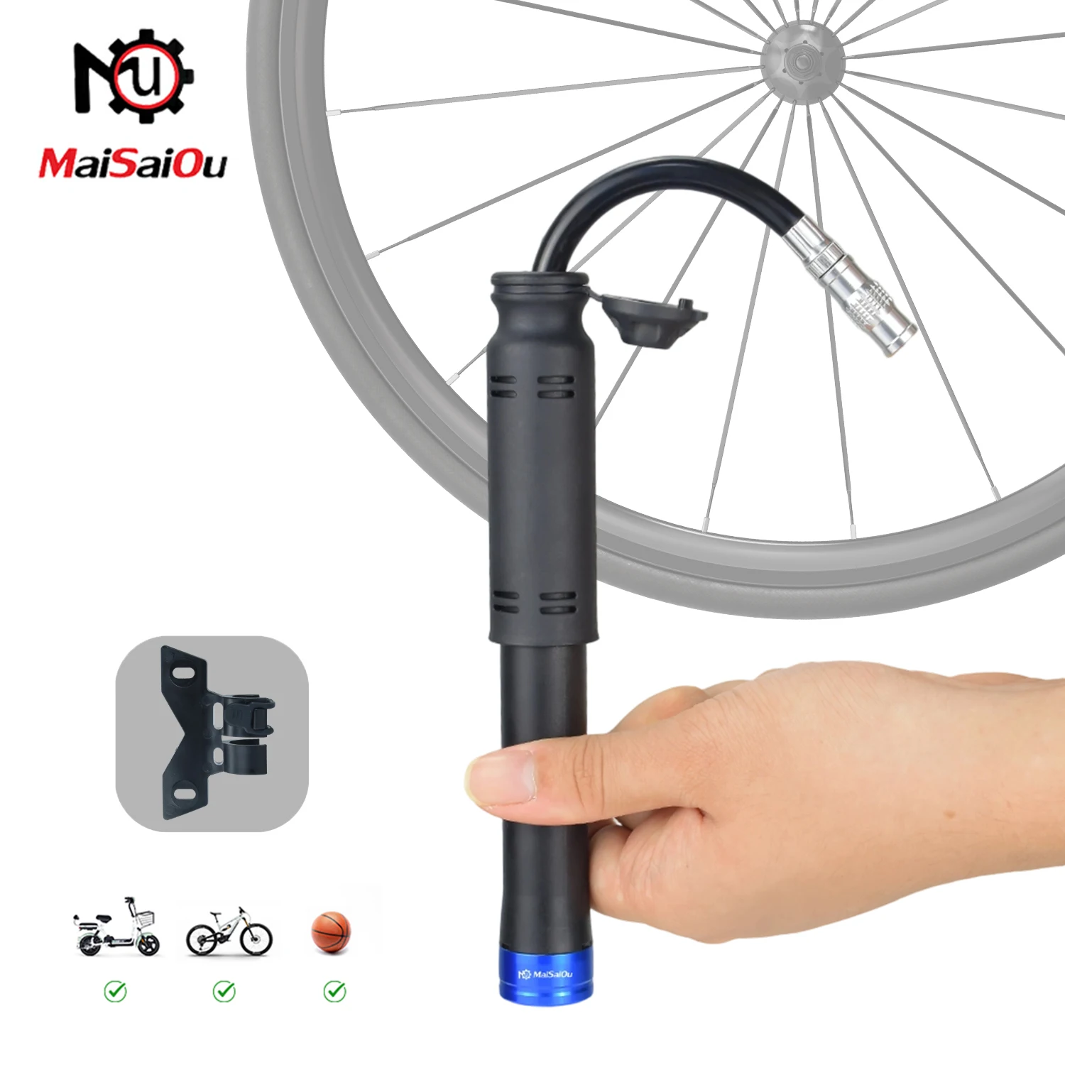 

Maisaiou Mini Hand Air Pump Portable Lightweight Pneumatic Tool for Sports & Outdoor Activities Inflator for MTB/Road Bike