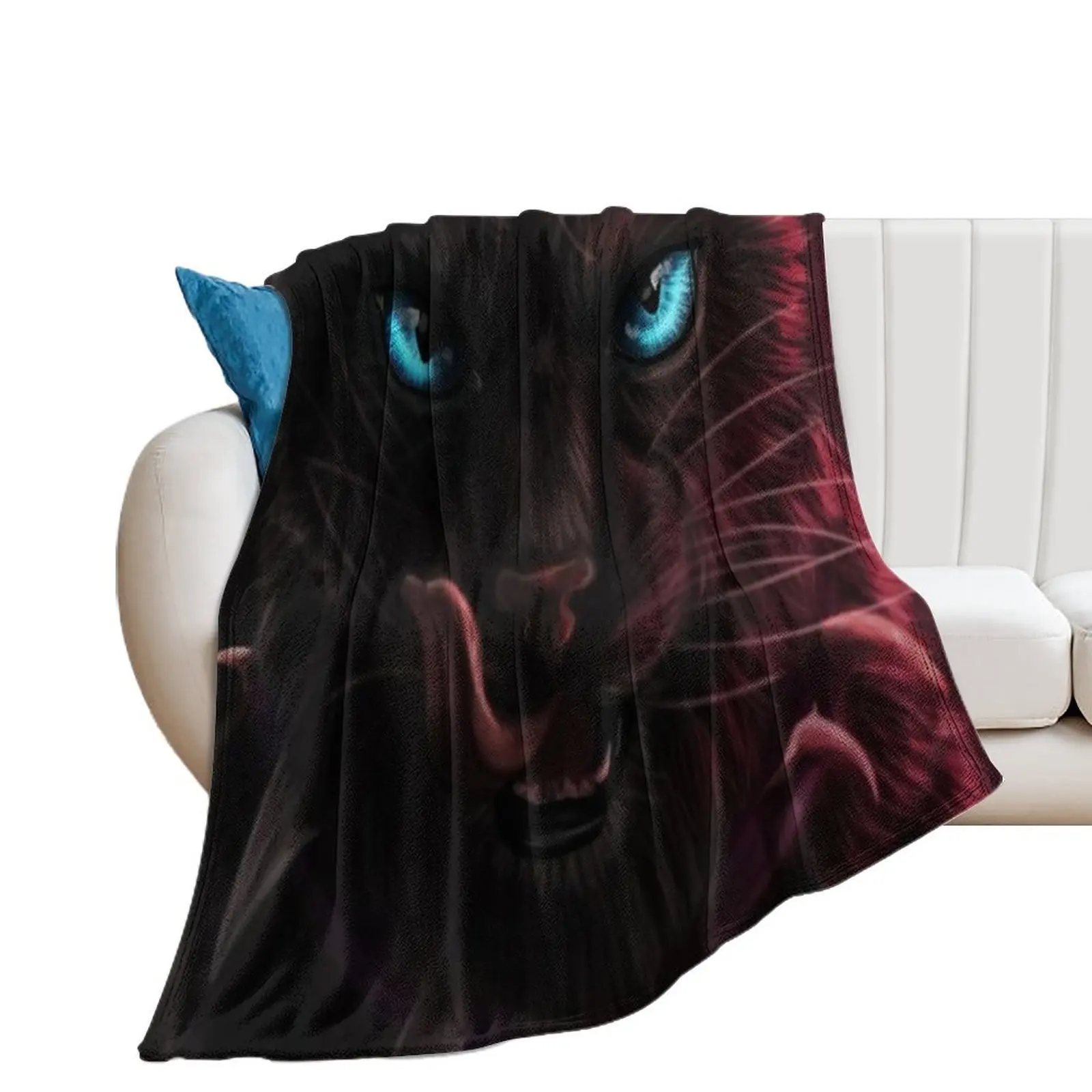 

Warrior Cat Scourge Throw Blanket Cute Plaid Shaggy blankets ands for winter Blankets