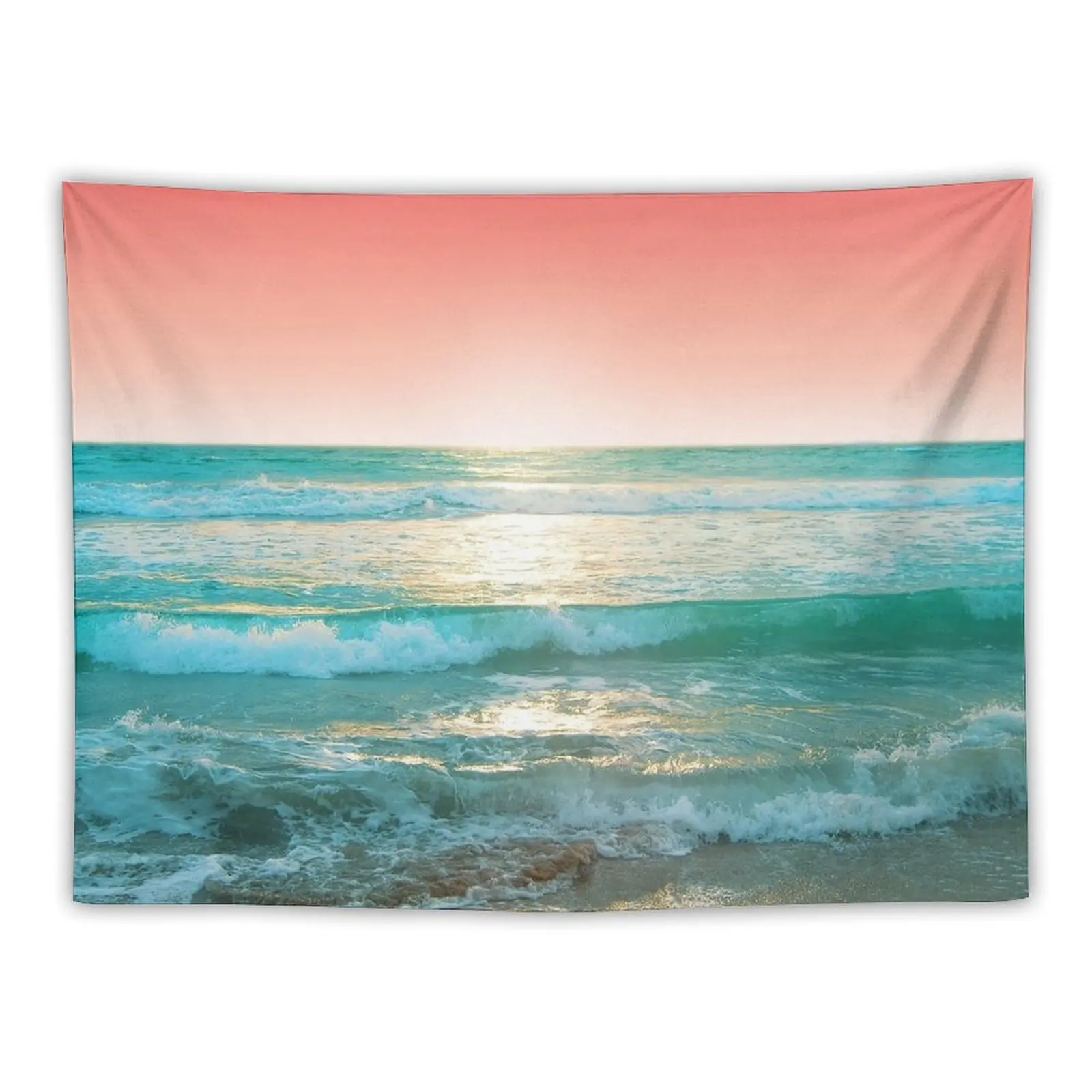 

Aqua and Coral, 1 Tapestry Decorations For Your Bedroom Home Decor Aesthetic Wall Decoration Items Tapestry