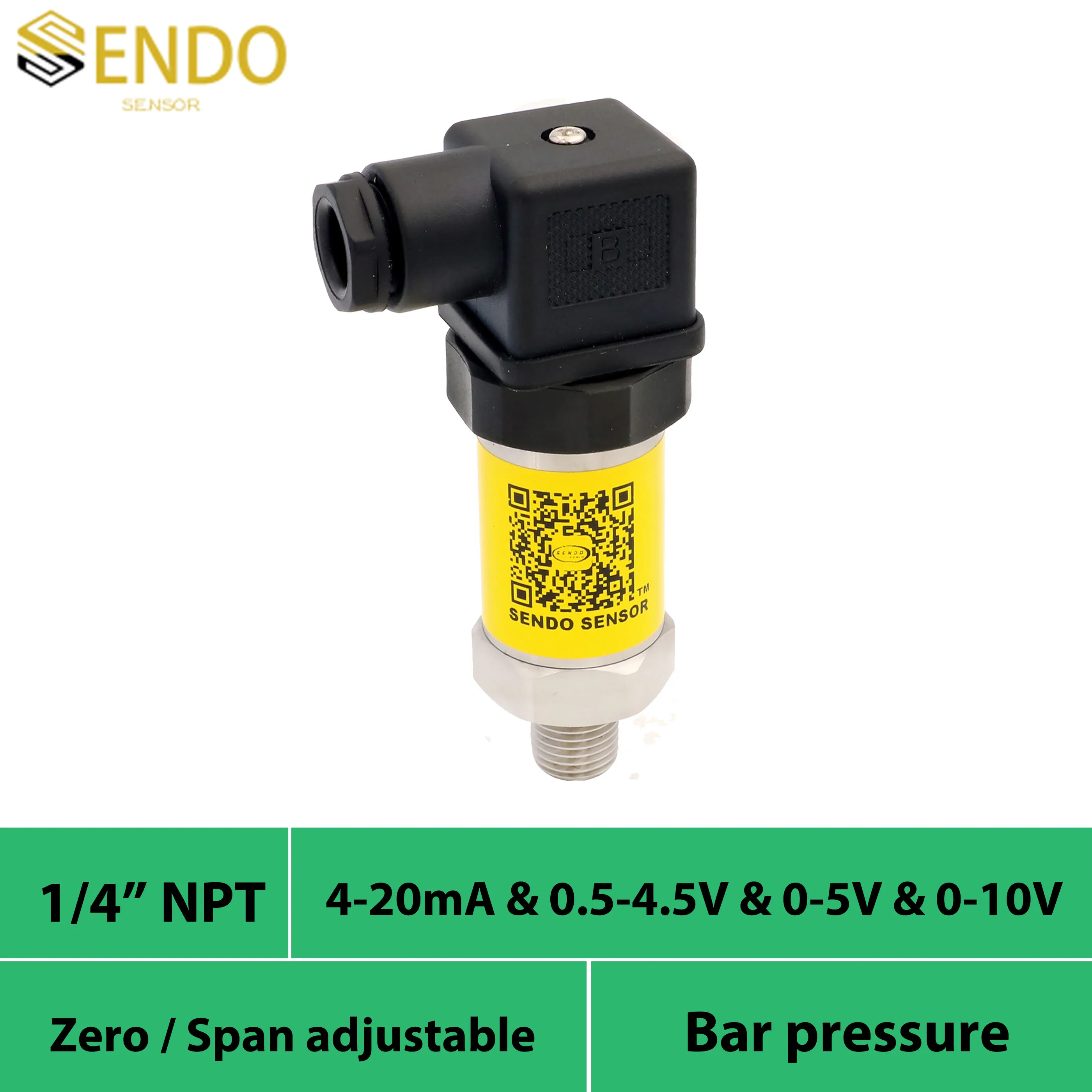 Pressure sensor 4 20ma 0-20mA signal 0.5 4.5V 0 5V 0 10V 40mpa 70kpa 16 10 bar gauge 1/4\