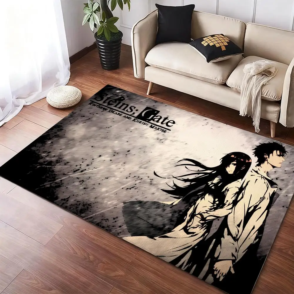 

s-Steins Gates cool anime Floor Mat Soft Thickened Non-Slip Door Mat for Living Room Home Decor Flannel Rugs