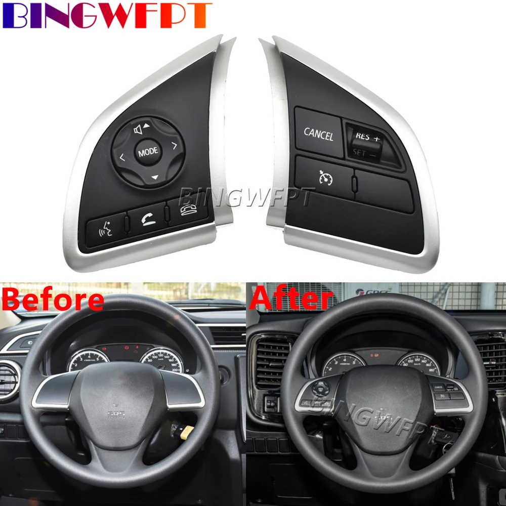 Left/Right Steering Wheel Button For Mitsubishi ASX 2013-2019 L200 2015 Bluetooth Phone Volume Adjust Cruise Control Switch view 6