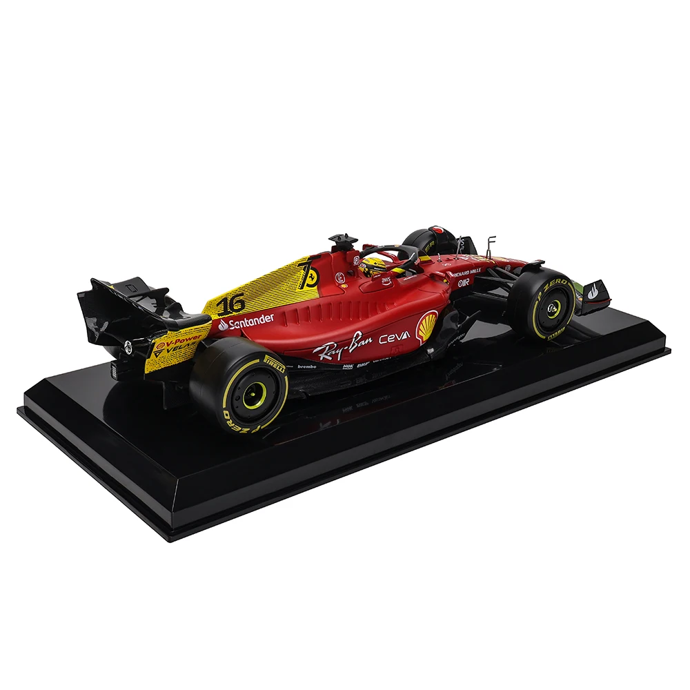 Bburago 1:24 F1 2022 Ferrari F1-75 75th 16# Leclerc 55#Sainz Formula 1 Simulation Alloy Car Model Crafts Decoration Collection